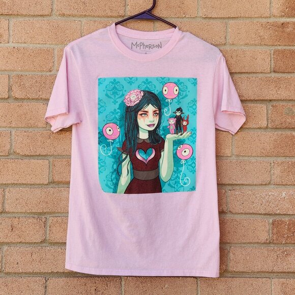 Tara McPherson “Ohana” Graphic T-Shirt Women’s Small Pink Hot Topic Exclusive - Picture 1 of 6